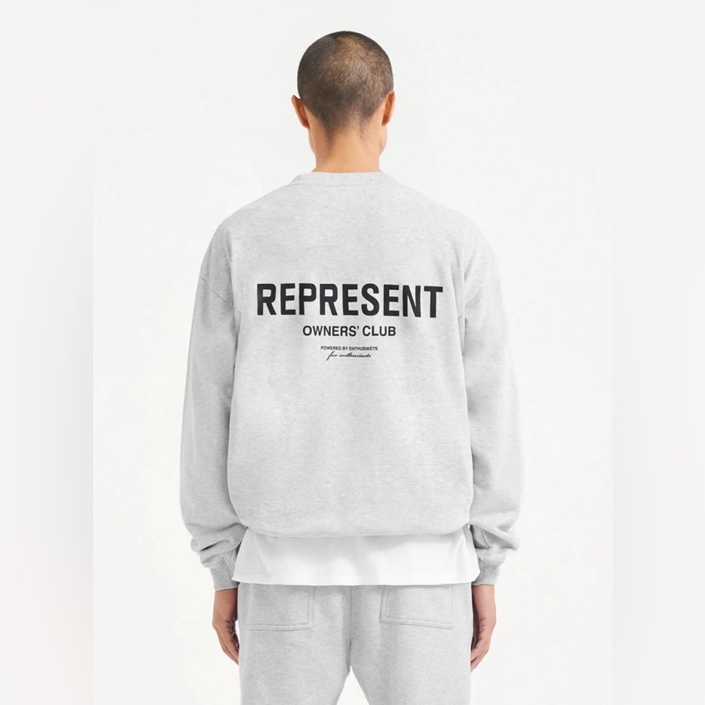 REPRESENT Owner’s Club Grey Cotton Crewneck